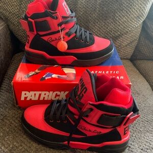 Patrick Ewing Athletics 33 Hi Black Red Chili Pepper Shoes Sz 10